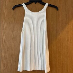 Chic White Pleated Women's Tank Top